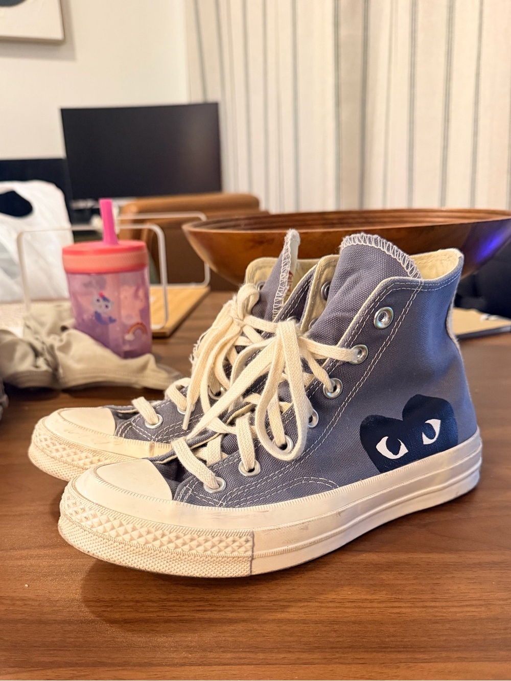 Commes de Garcons x Converse High-Top Sneakers in Slate Blue | Size 6